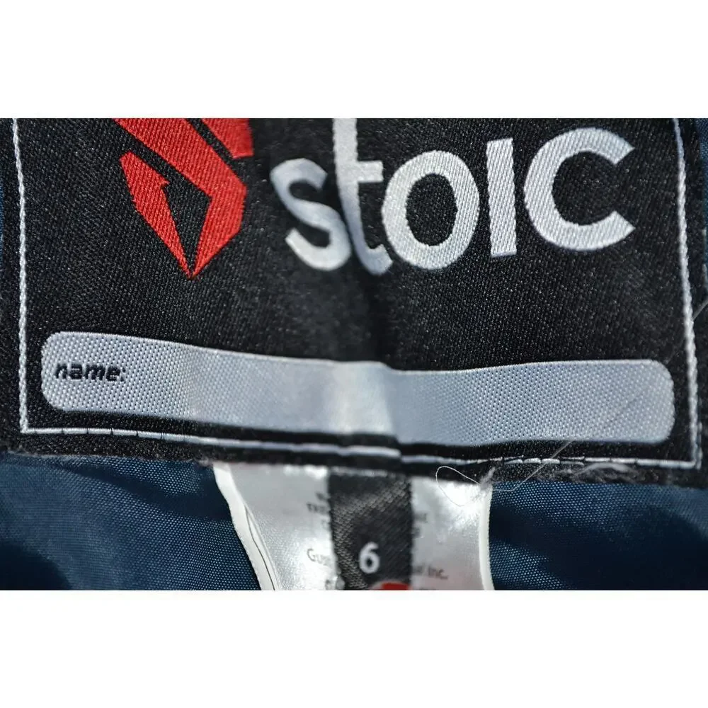 STOIC Kids Full Zip Ski Snowboard Bib Snow Pants Size 6 Navy Blue